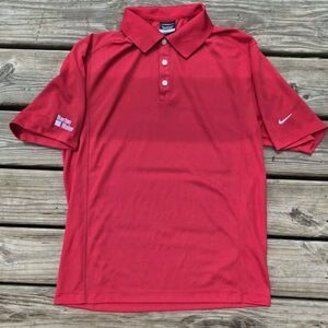 Nike Men's Short Sleeve Red Golf Polo - Medium